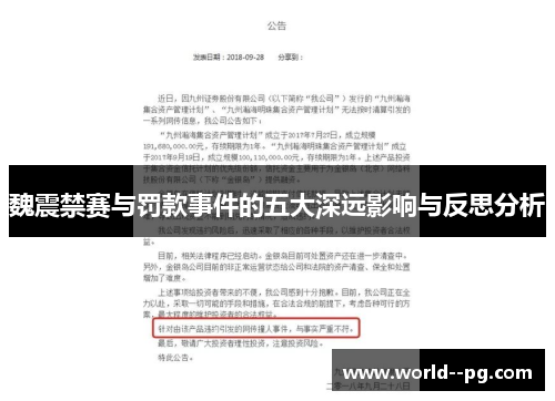 魏震禁赛与罚款事件的五大深远影响与反思分析